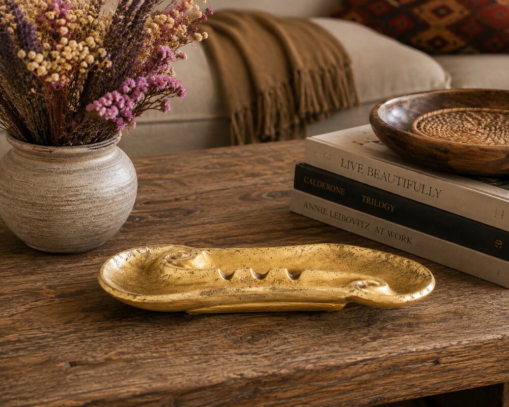 MCM Mid Century Royal Hager Mustard Yellow Ashtray